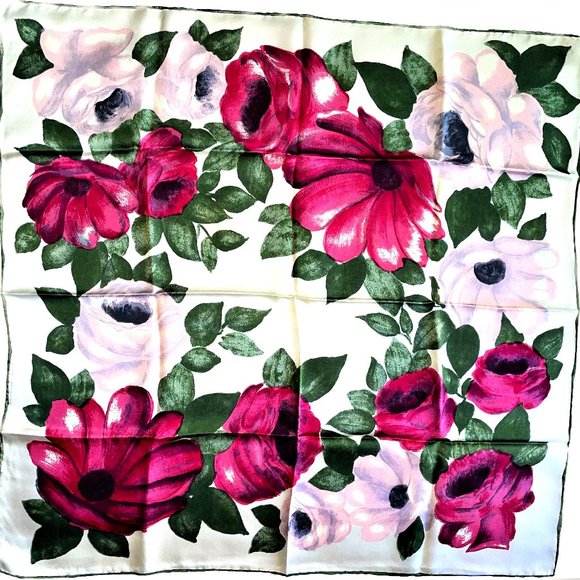 Accessories - Floral vintage silk 100% scarf